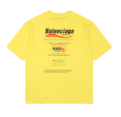 [TOP] BALENCIAGA 발렌시아가 옐로우 앤 레드 빈티지 저지 Dry Cleaning Boxy 티셔츠