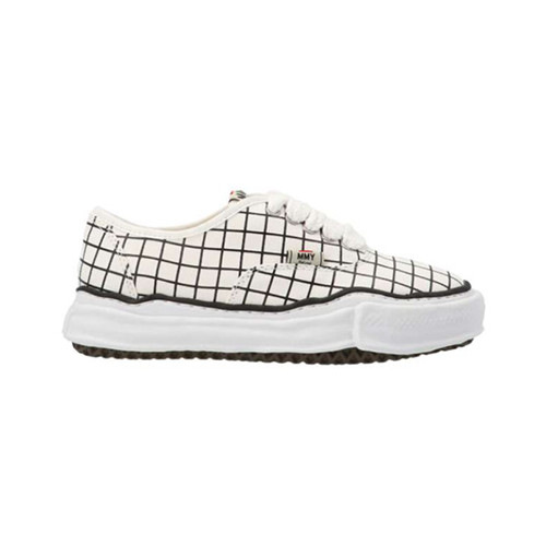 [정품급버전] 메종 미하라 야스히로 BAKER 체크 프린트 로우탑 스니커즈 A08FW728WHITE