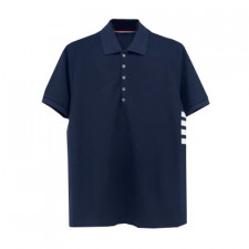 [대리석셀러] 톰브라운 옆 사선 카라 반팔티 Thom Browne 네이비