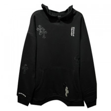 [V셀러] 크롬하츠 크로스레더 레터링 후드 티셔츠 Chrome Hearts