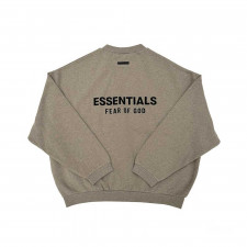 피어 오브 갓 에센셜 맨투맨 니트 티셔츠 플리스 크루넥 베이지 멜란지 - FW24 트렌디 캐주얼