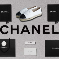 [로퍼/플랫] chanel 22b 팬더샵 cc로고 프린티드 슬립온 로퍼플랫슈즈