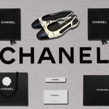 [펌프스/힐] CHANEL SHOES 팬더샵슈즈 샤넬 슬링백 CC로고 퀄팅미드샌들 검정