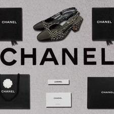 [펌프스/힐] CHANEL SHOES 23P 팬더샵슈즈 샤넬슬링백 CC로고 퀄팅미드힐 베이지