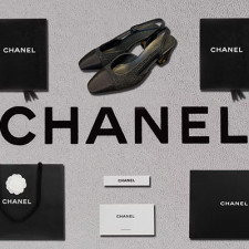 [펌프스/힐] CHANEL SHOES 23p 팬더샵슈즈 샤넬슬링백 CC로고 퀄팅미드힐 검정