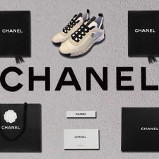 [스니커즈] CHANEL 팬더샵신발 믹스드파이버 금장 골드로고 믹파운동화 풀셋 아이